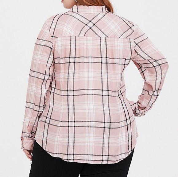 PINK PLAID BUTTON FRONT SLIM FIT SHIRT - Picture 2 of 4